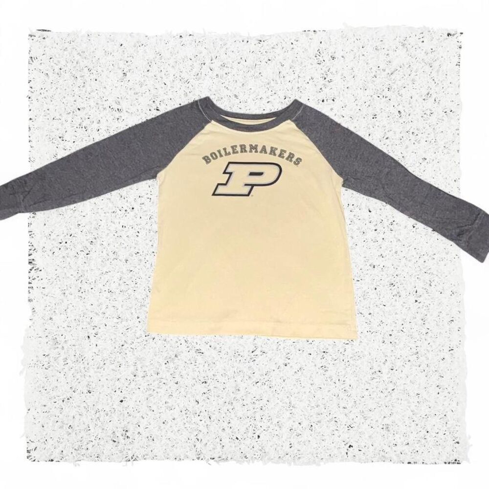 Colosseum Purdue University Boilermakers grey + cream long sleeve shirt Size 3T
